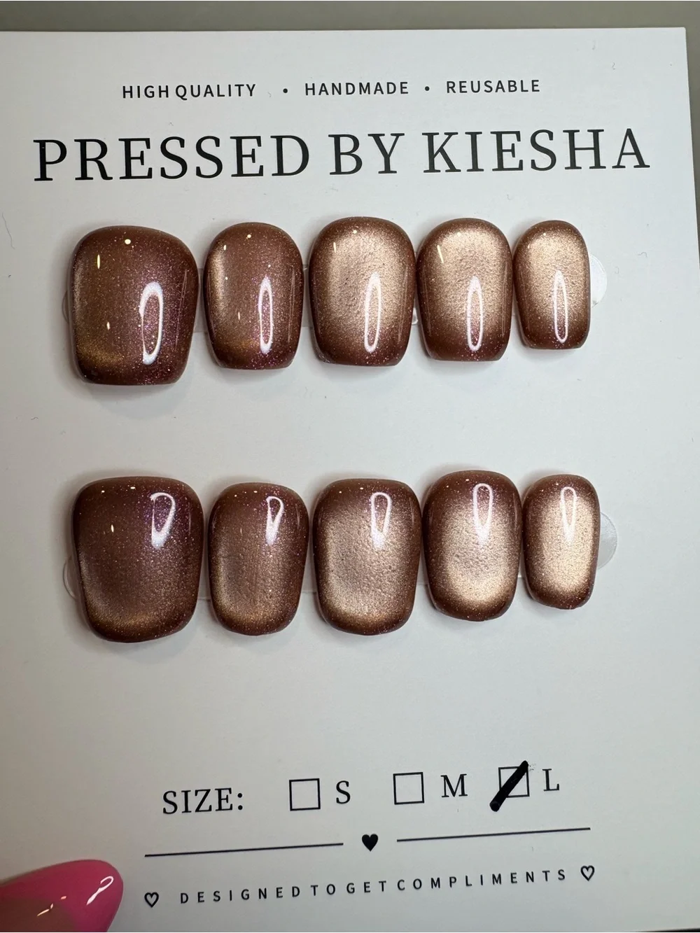 Metallic Rose Gold Press-On Nails